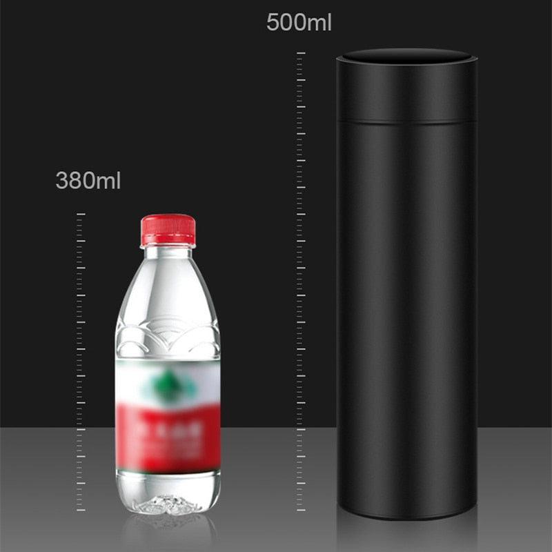 Caneca Térmica de Aço Inoxidável 500ml LED Display de Temperatura Inteligente Garrafa Térmica a Vácuo Home Office Viagens Chá Água Copos de Café